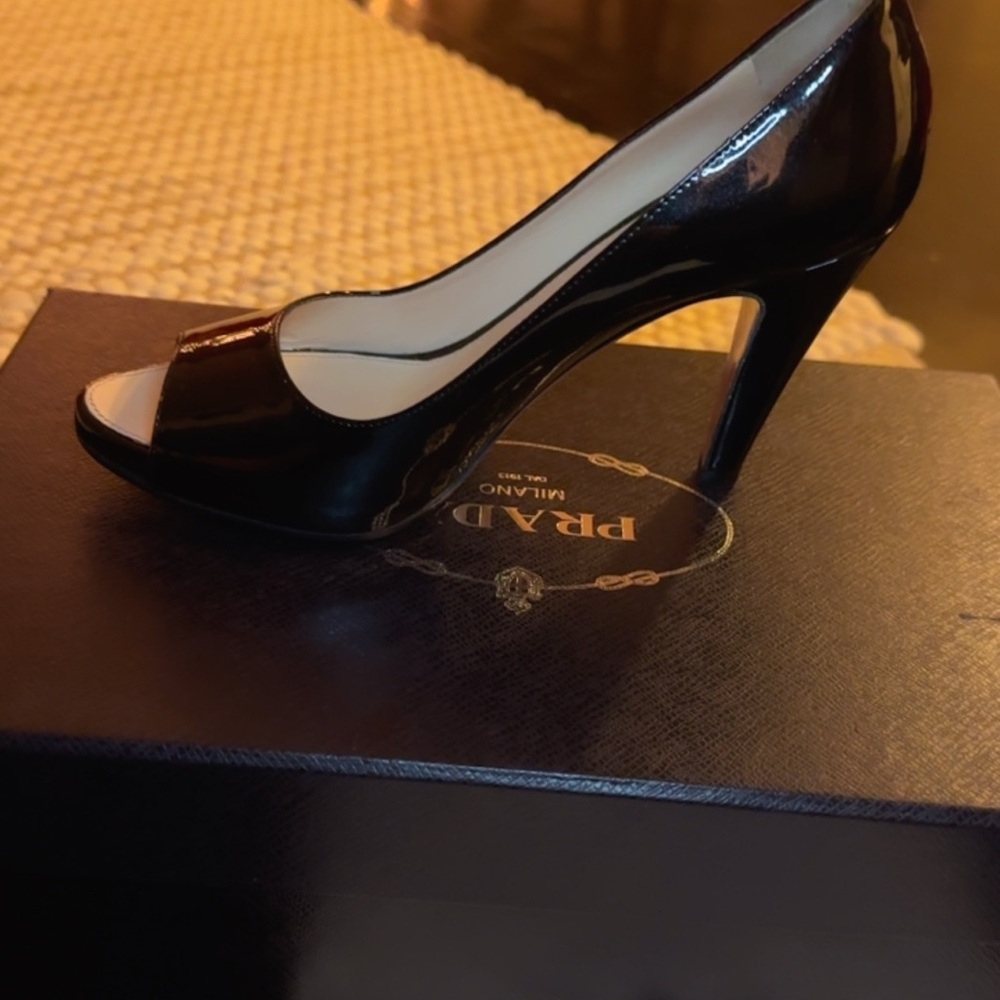 Prada Black Patent Leather Heels